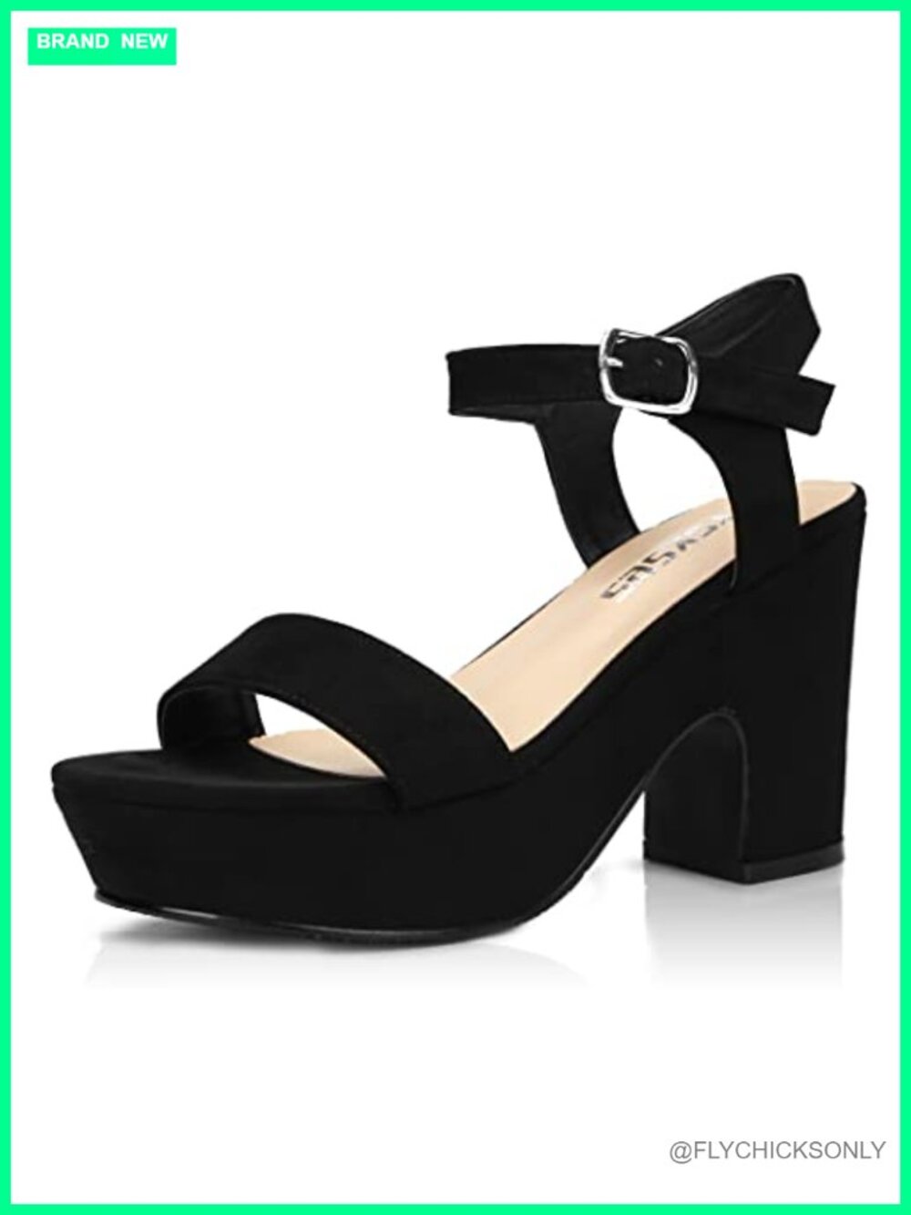 Women's Platform Chunky Heel Ankle Strap Sandals Peep Toe Suede